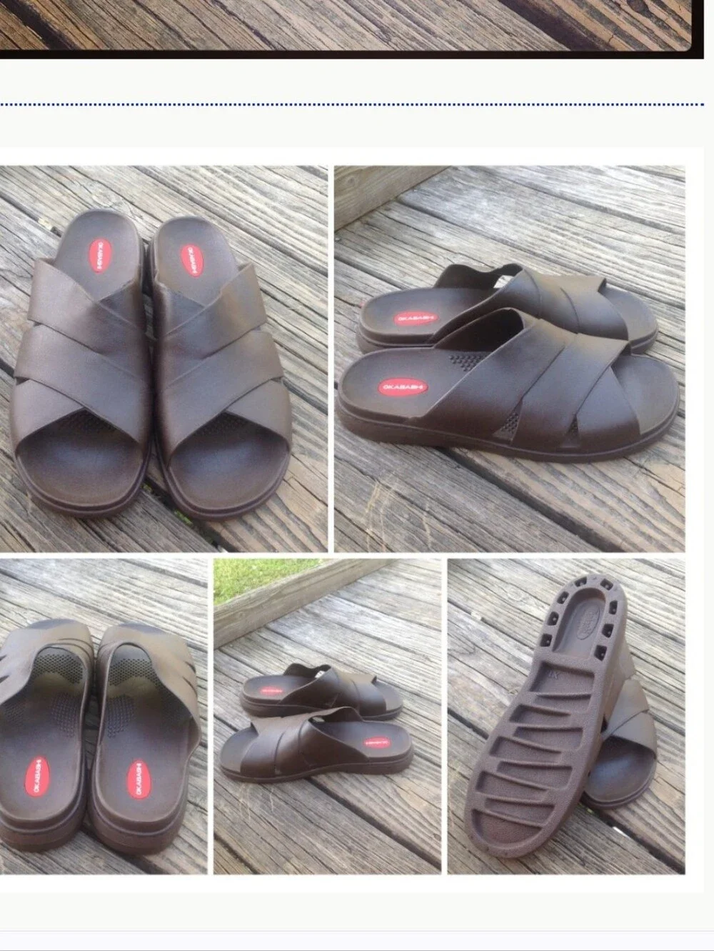 Okibashi Milan Slide Sandals Brown        Sz XXL Mens 12/13